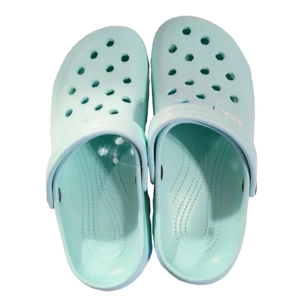 Amoji Garden Clogs Unisex Youth W-10 M-8 Mint Blue Sandals Casual Slip On Shoes